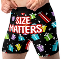 Size Matters Funny Christmas Men’s Boxer Briefs – Gift Box Holiday Underwear