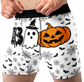 BOO Men’s Halloween Boxer Briefs – Ghost, Pumpkin & Bat Underwear