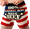 100% American Made Beef Funny Men’s Boxer Briefs – Patriotic Underwear
