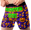 Monster Size Funny Men’s Halloween Boxer Briefs – Purple Pumpkin Underwear