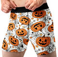 Jack-O’-Lantern Men’s Halloween Boxer Briefs – White Pumpkin Underwear