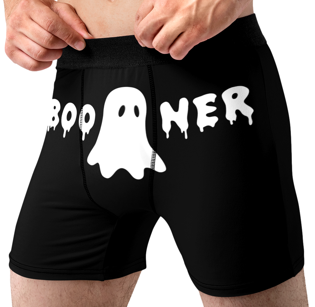 Boo Ner Funny Men’s Halloween Boxer Briefs – Spooky Ghost Underwear