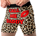 Call Me Daddy Funny Men’s Boxer Briefs – Leopard Print Underwear