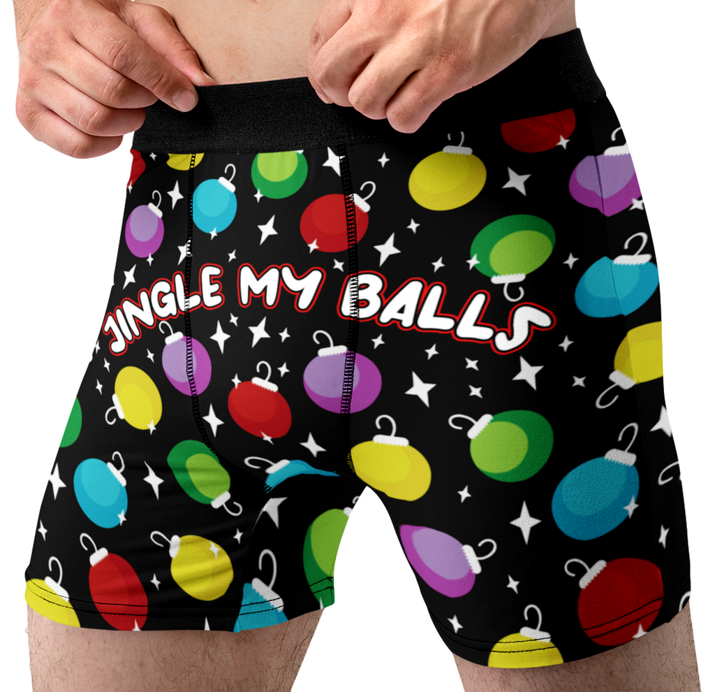 Jingle My Balls Funny Christmas Men’s Boxer Briefs – Ornament Holiday Underwear