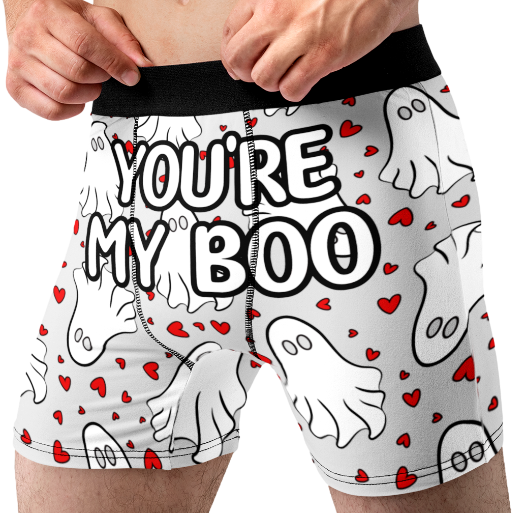 You’re My Boo Men’s Boxer Briefs – Ghost & Heart Halloween Underwear