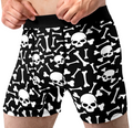 Skull & Crossbones Men’s Boxer Briefs – Black Halloween Underwear