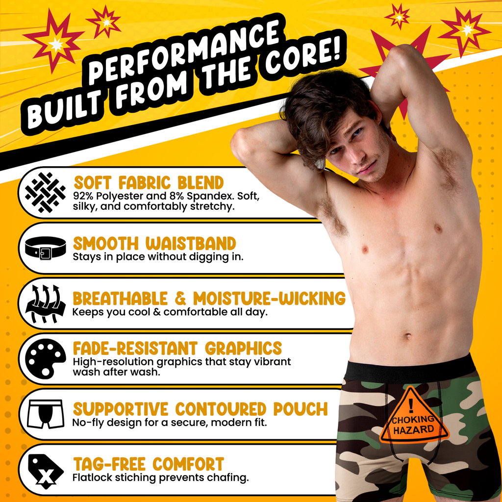 Choking Hazard Camo Funny Men’s Boxer Briefs – Camouflage Underwear