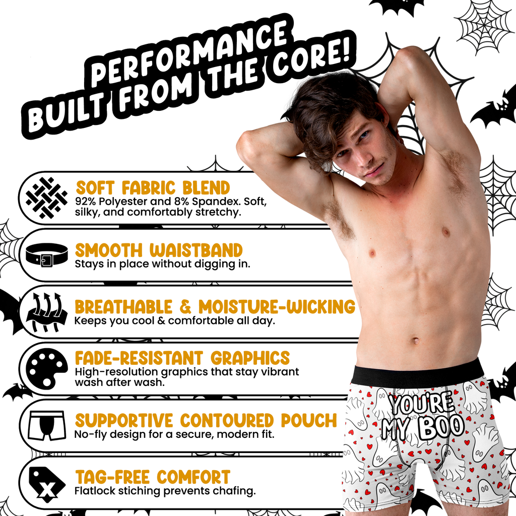 You’re My Boo Men’s Boxer Briefs – Ghost & Heart Halloween Underwear