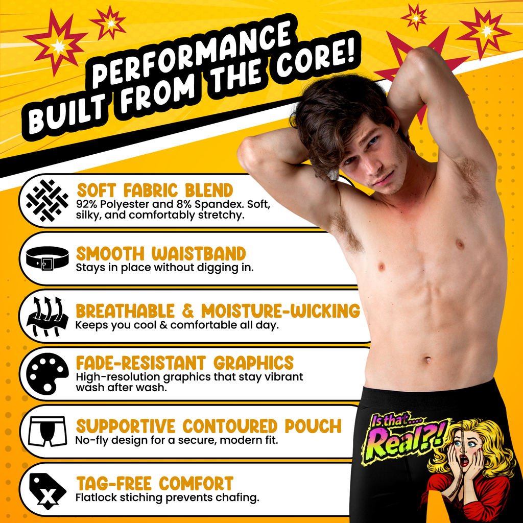 Is That… Real?! Funny Men’s Boxer Briefs – Shocked Woman Novelty Underwear