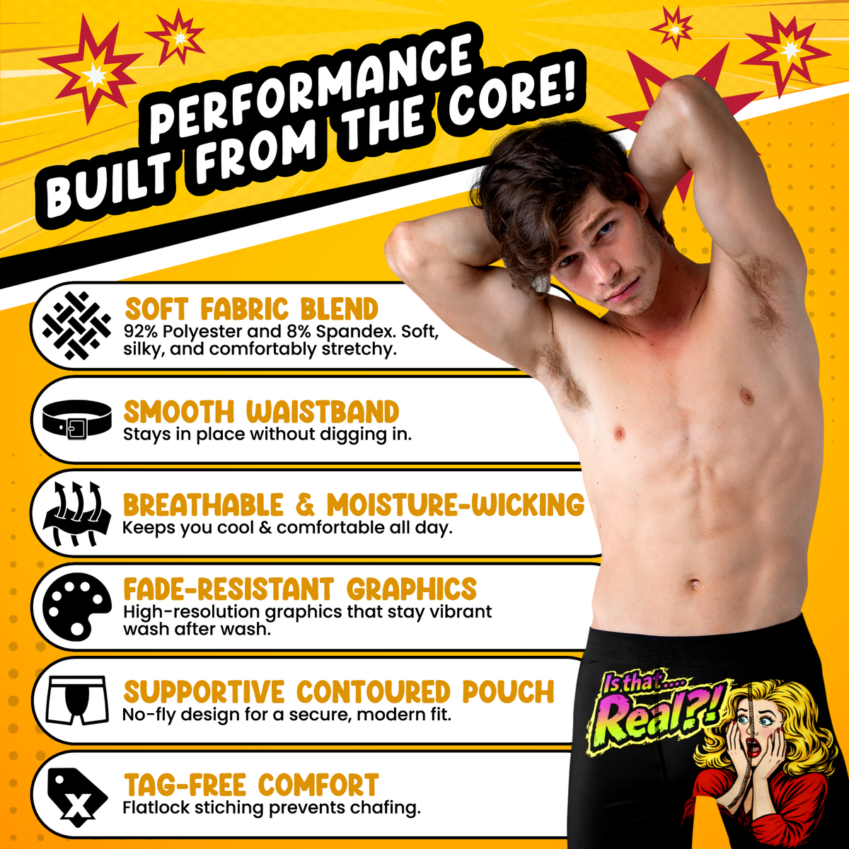 Is That… Real?! Funny Men’s Boxer Briefs – Shocked Woman Novelty Underwear