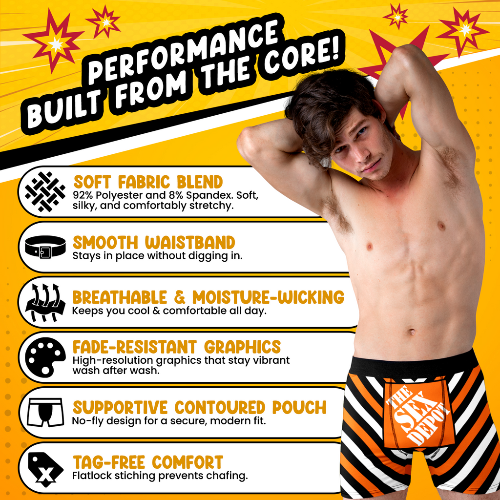 The Sex Depot Funny Men’s Boxer Briefs – Hardware Store Parody Underwear