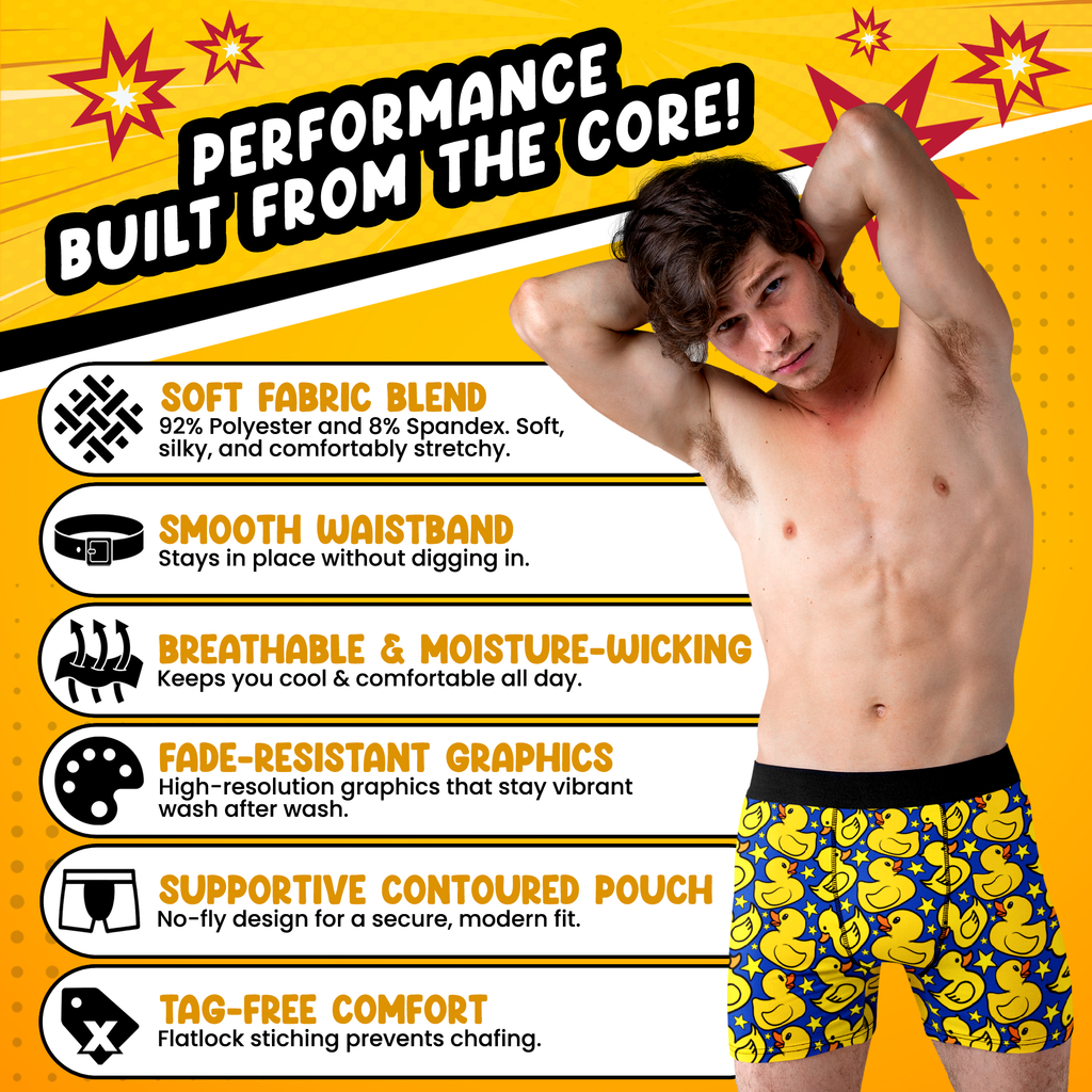 Rubber Duck Funny Men’s Boxer Briefs – Yellow Duck Novelty Underwear
