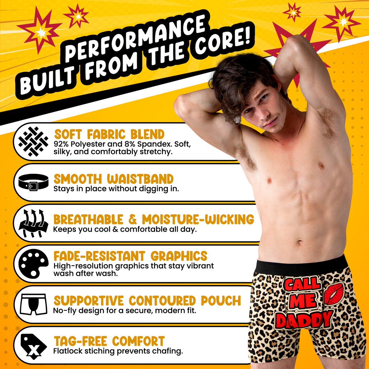 Call Me Daddy Funny Men’s Boxer Briefs – Leopard Print Underwear