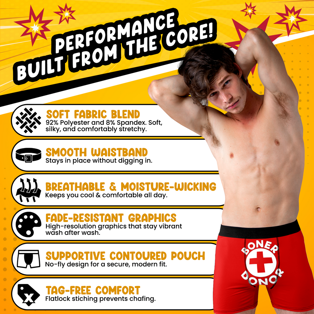 Boner Donor Funny Men’s Boxer Briefs – Medical Parody Underwear