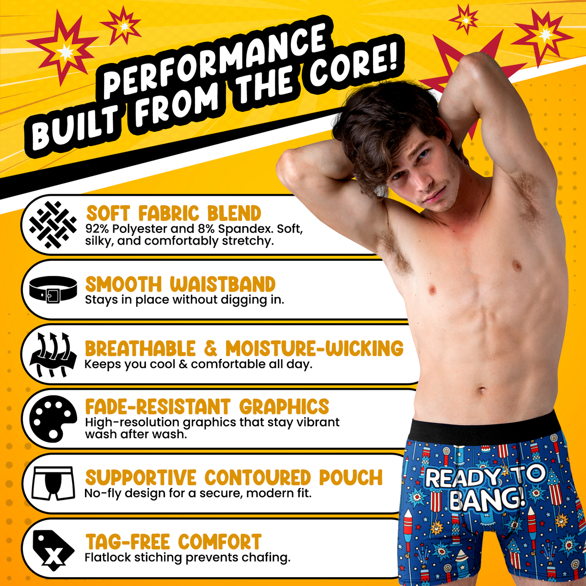 Ready to Bang Funny Men’s Boxer Briefs – Fireworks Underwear