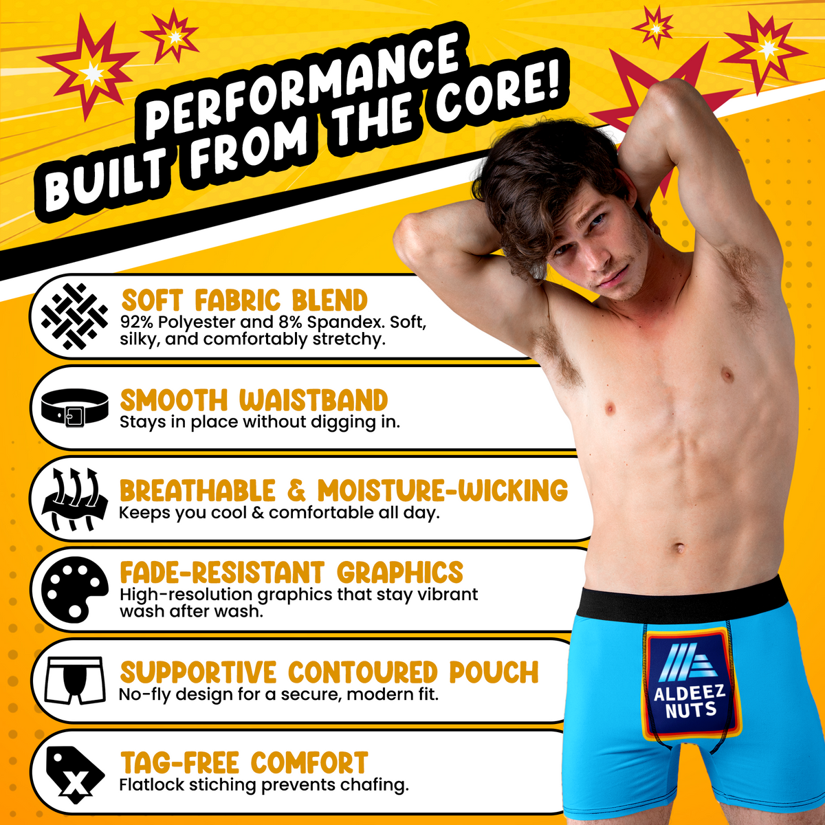 Aldeez Nuts Funny Men’s Boxer Briefs – Grocery Store Parody Underwear