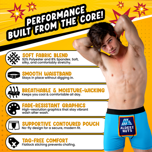 Aldeez Nuts Funny Men’s Boxer Briefs – Grocery Store Parody Underwear