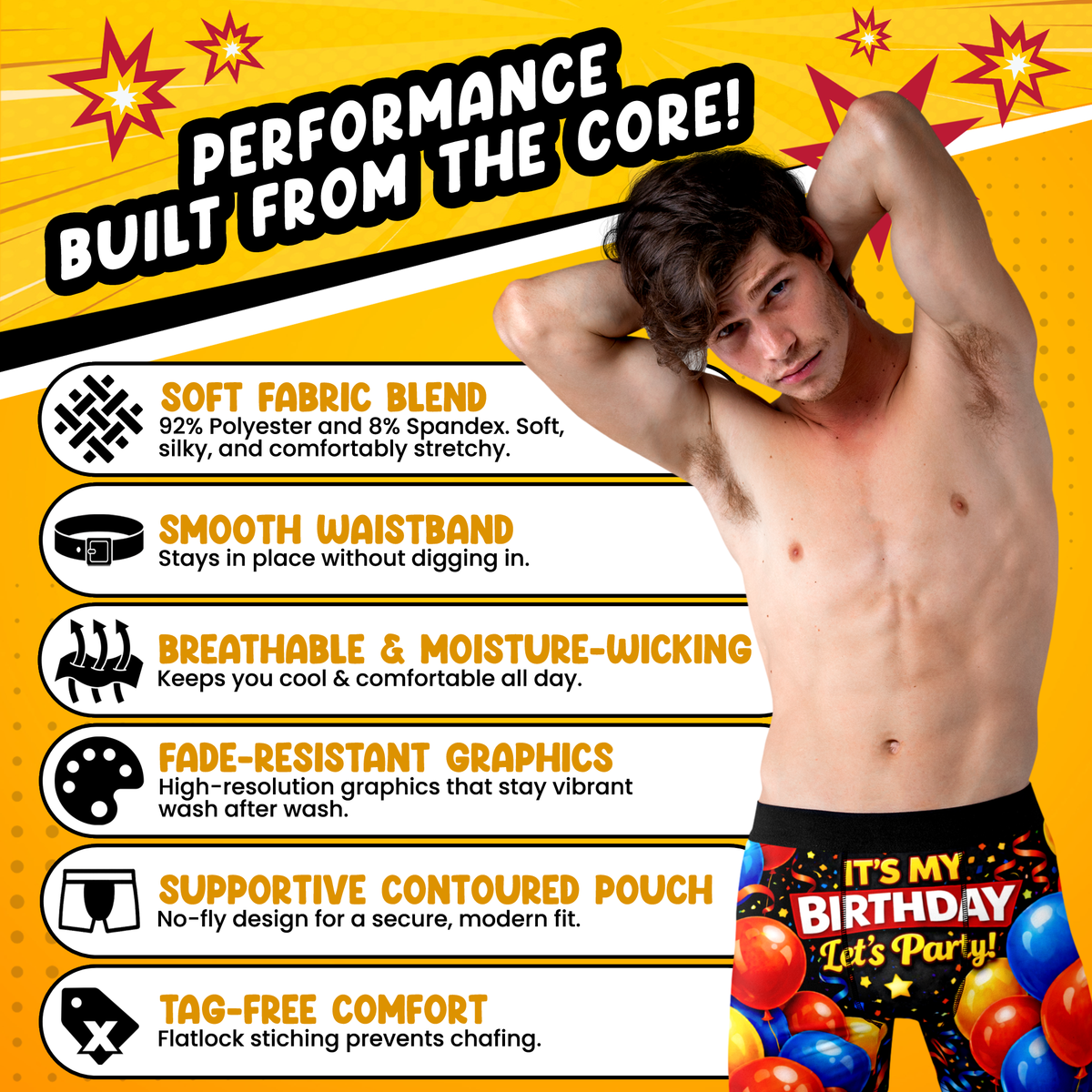 It’s My Birthday Funny Men’s Boxer Briefs – Birthday Party Underwear