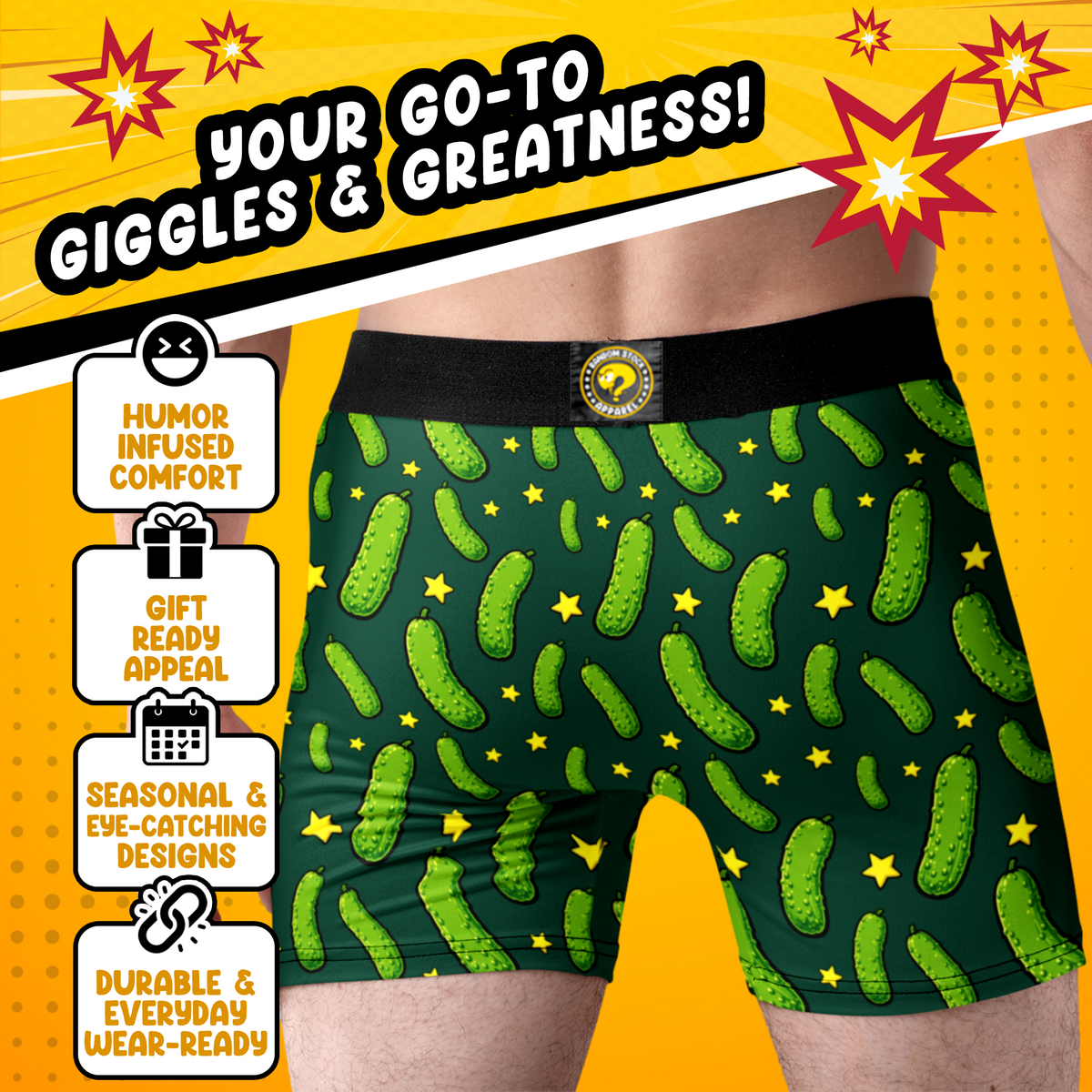 Big Dill Funny Men’s Boxer Briefs – Pickle Underwear