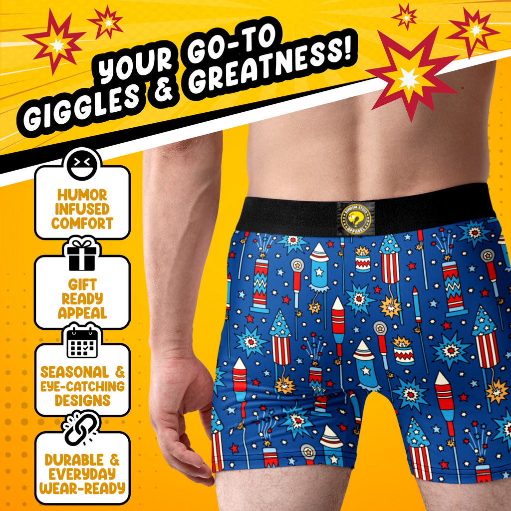 Ready to Bang Funny Men’s Boxer Briefs – Fireworks Underwear
