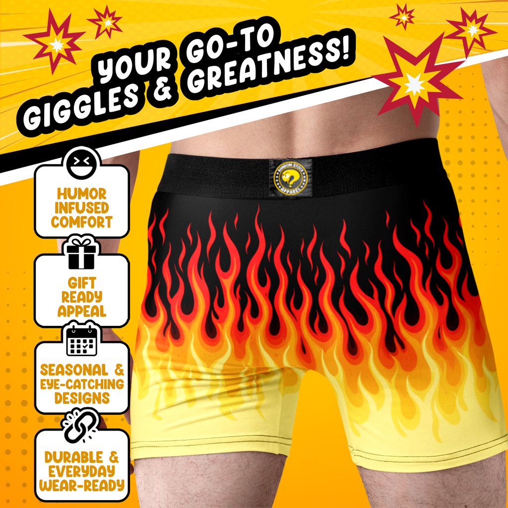 Retro Flame Men’s Boxer Briefs – Fire Underwear