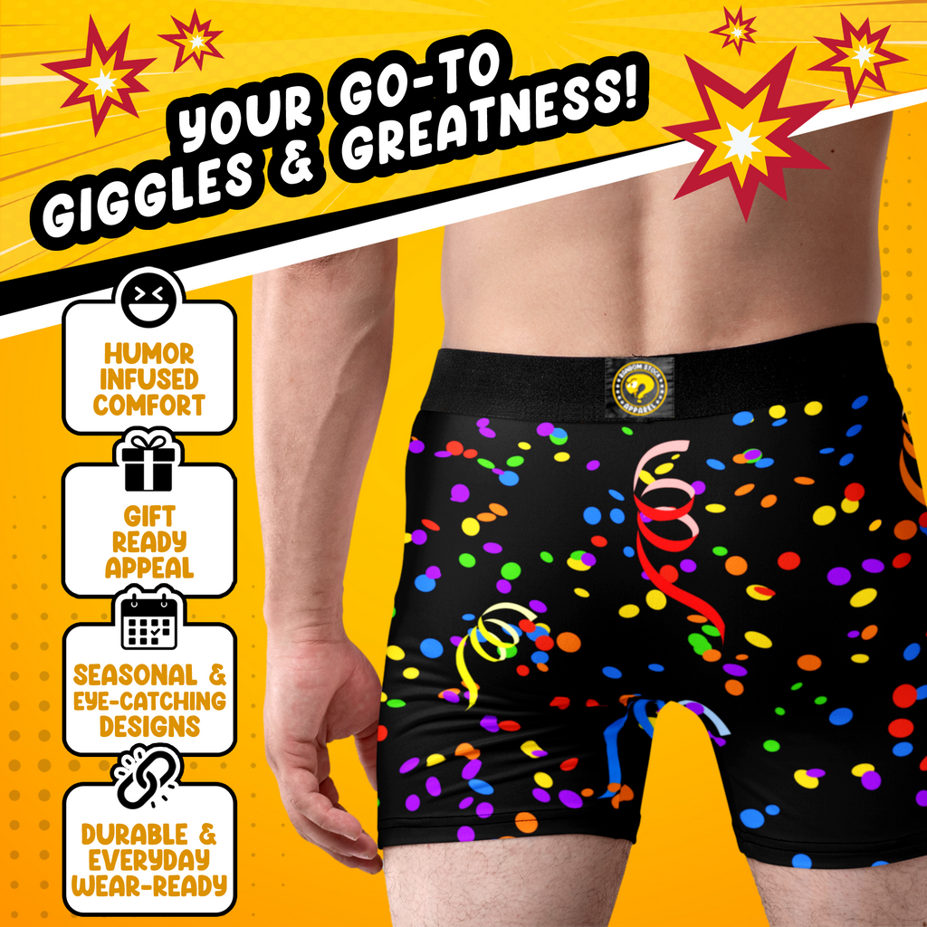 National Blow Job Day Funny Men’s Boxer Briefs – Confetti Party Underwear