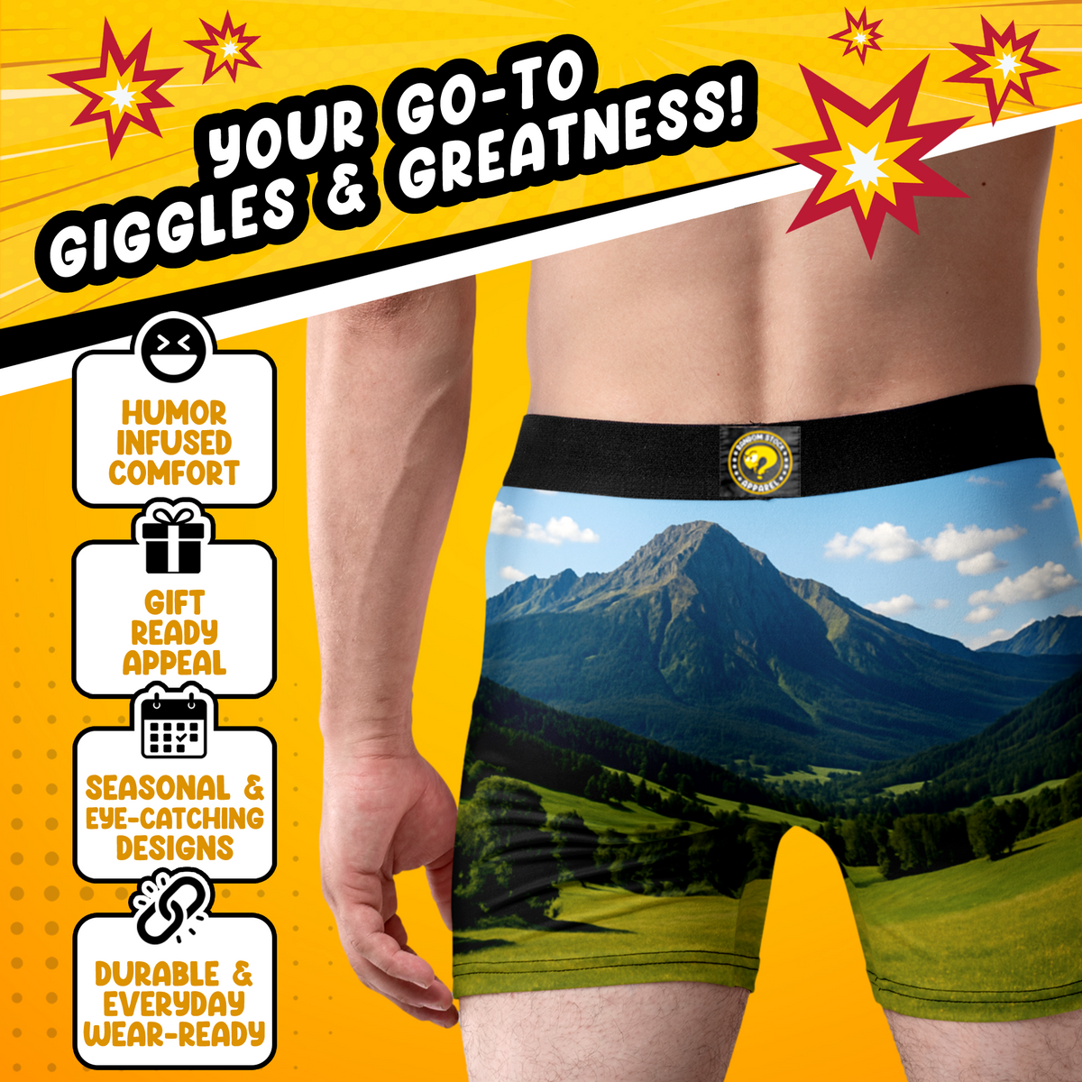 Pound Town Funny Men’s Boxer Briefs – Road Sign Underwear