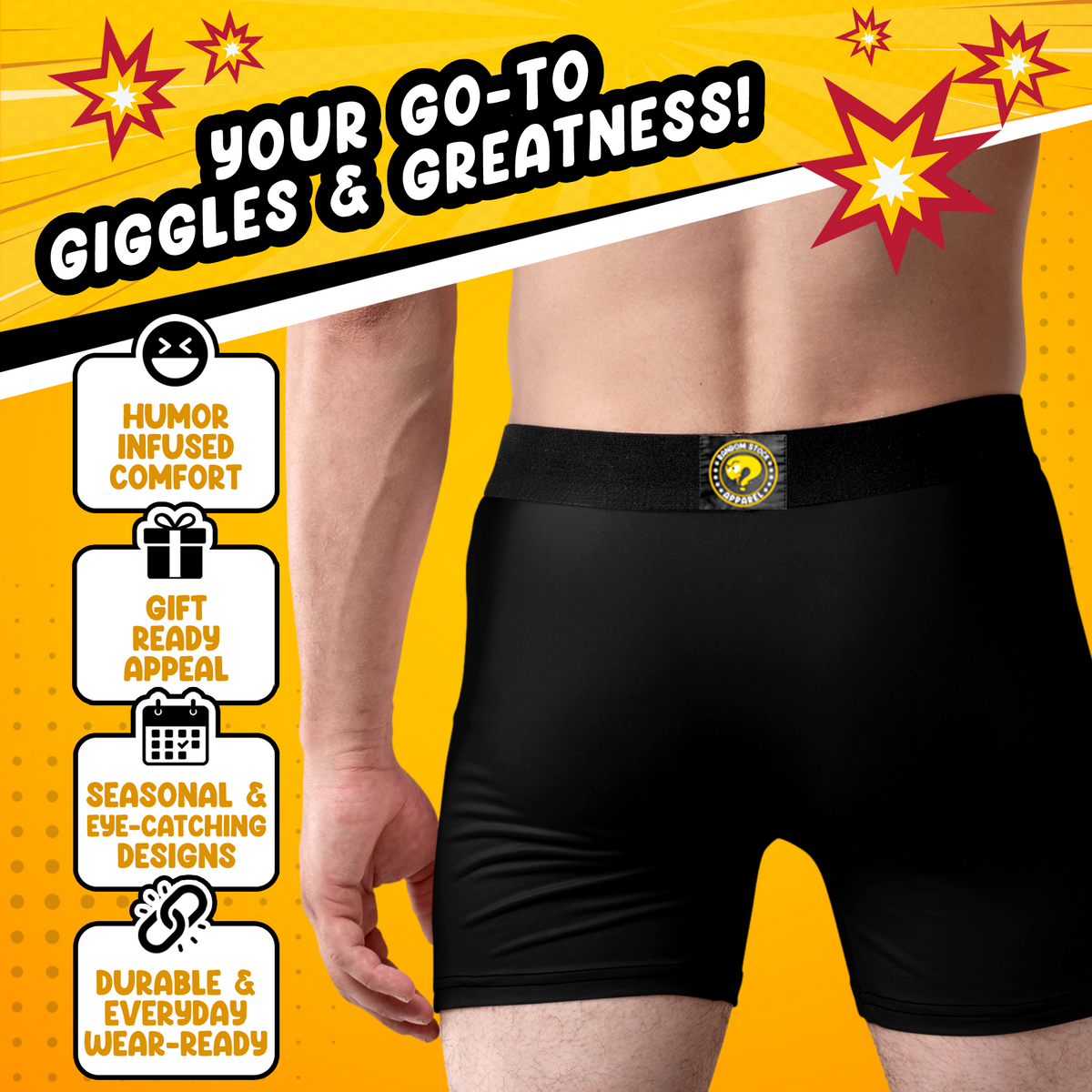 Highly Addictive Funny Men’s Boxer Briefs – Warning Sign Underwear