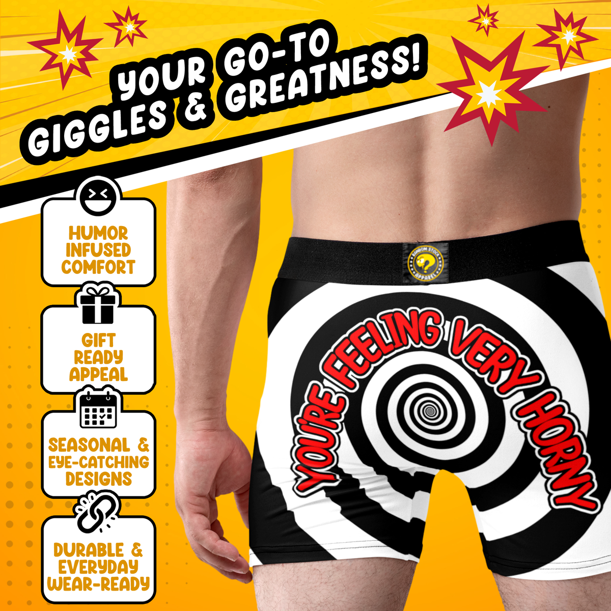 You’re Feeling Very Horny Funny Men’s Boxer Briefs – Hypnosis Underwear