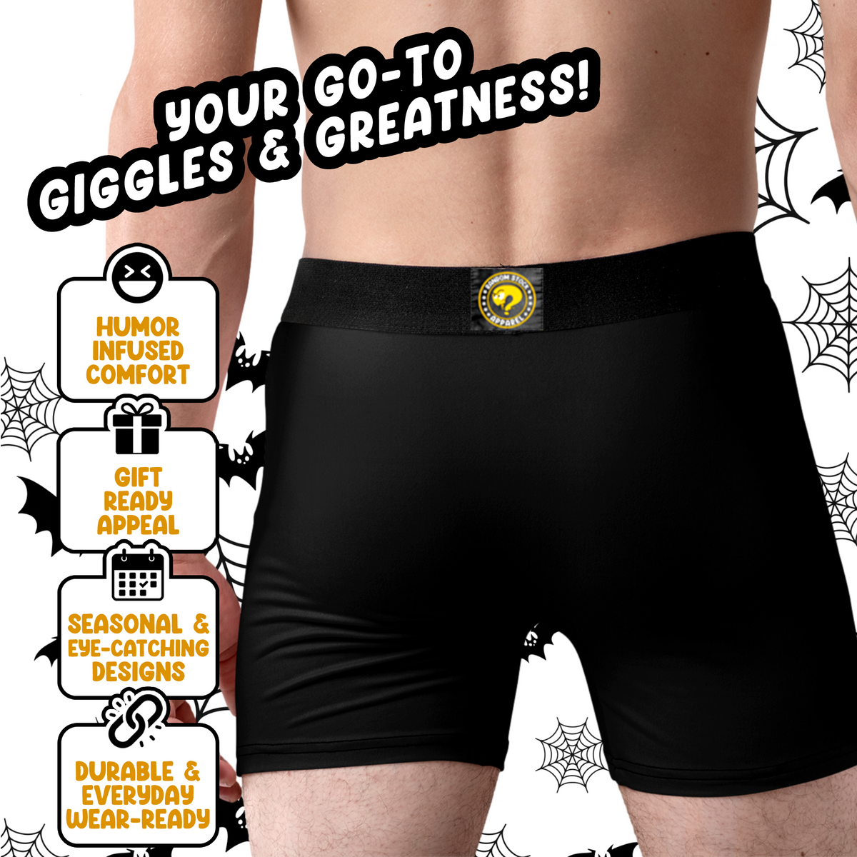 Boo Ner Funny Men’s Halloween Boxer Briefs – Spooky Ghost Underwear