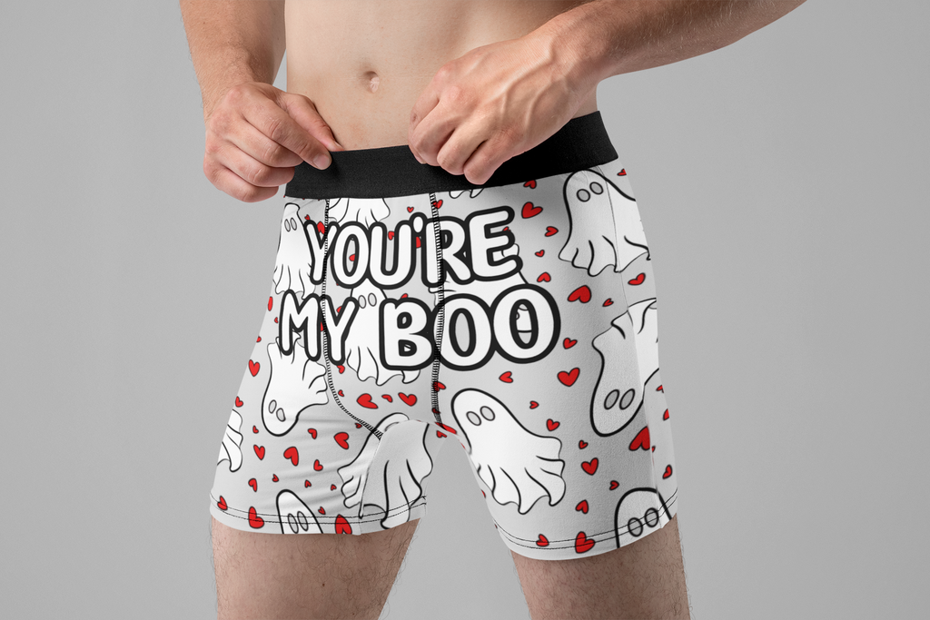 You’re My Boo Men’s Boxer Briefs – Ghost & Heart Halloween Underwear