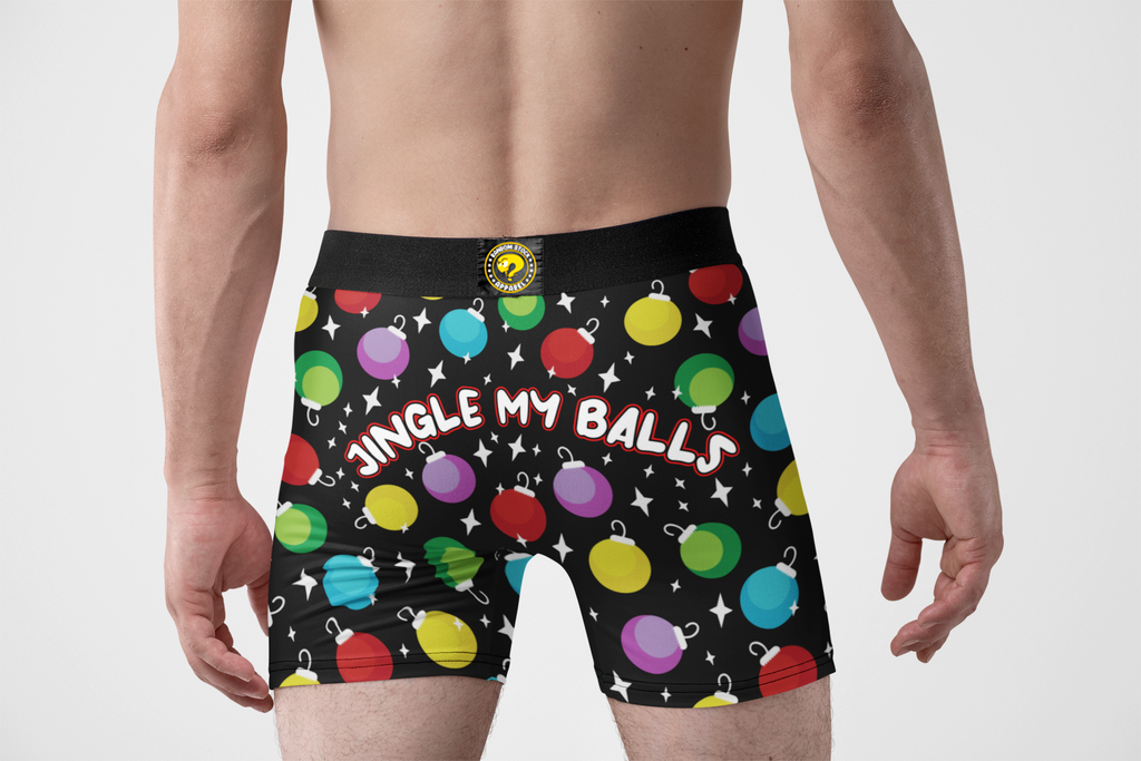 Jingle My Balls Funny Christmas Men’s Boxer Briefs – Ornament Holiday Underwear