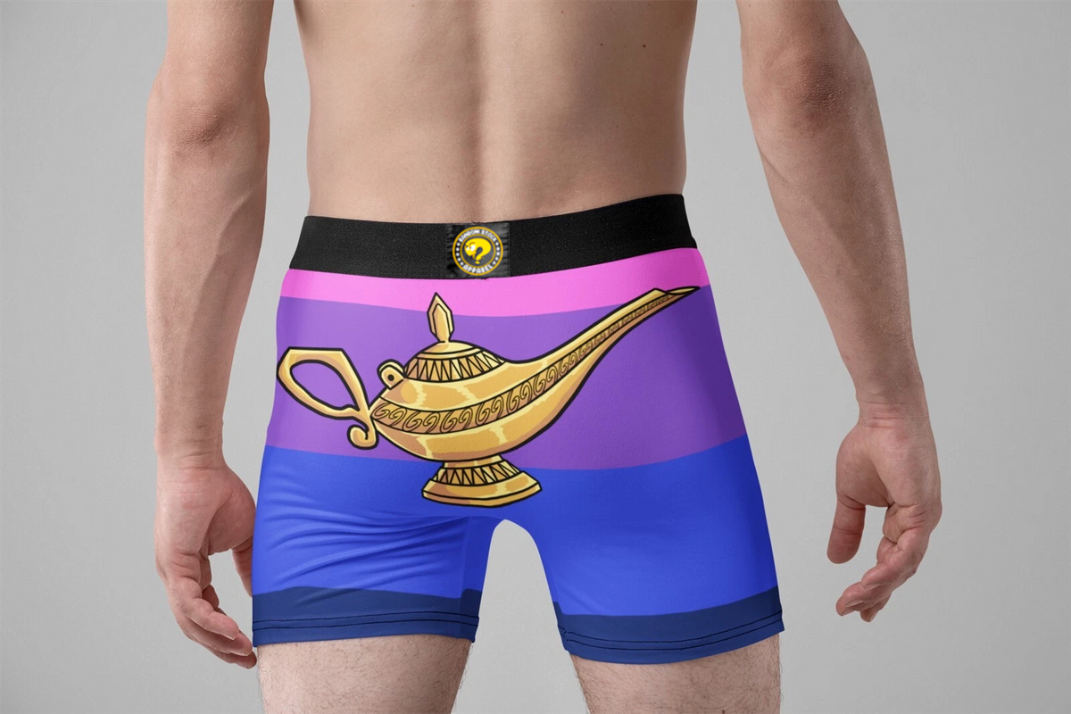 Rub for a Big Wish Funny Men’s Boxer Briefs – Magic Lamp Novelty Underwear