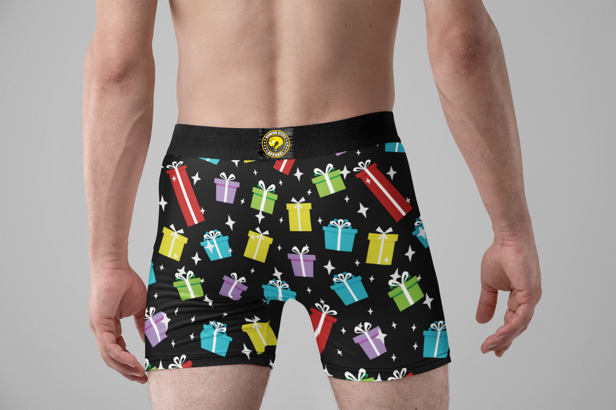 Size Matters Funny Christmas Men’s Boxer Briefs – Gift Box Holiday Underwear