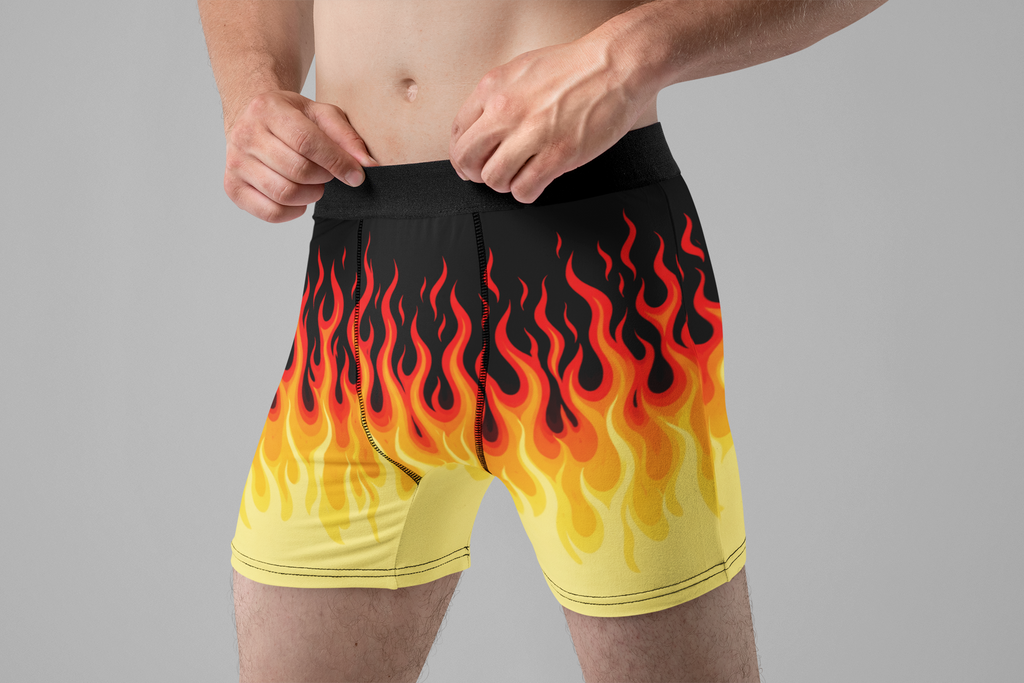 Retro Flame Men’s Boxer Briefs – Fire Underwear