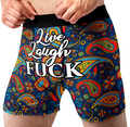 Live Laugh Fuck Funny Men’s Boxer Briefs – Adult Humor Paisley Novelty Underwear