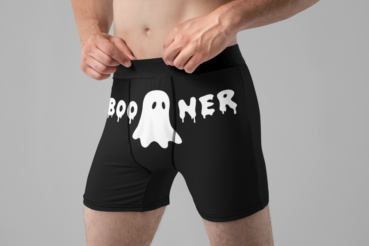 Boo Ner Funny Men’s Halloween Boxer Briefs – Spooky Ghost Underwear
