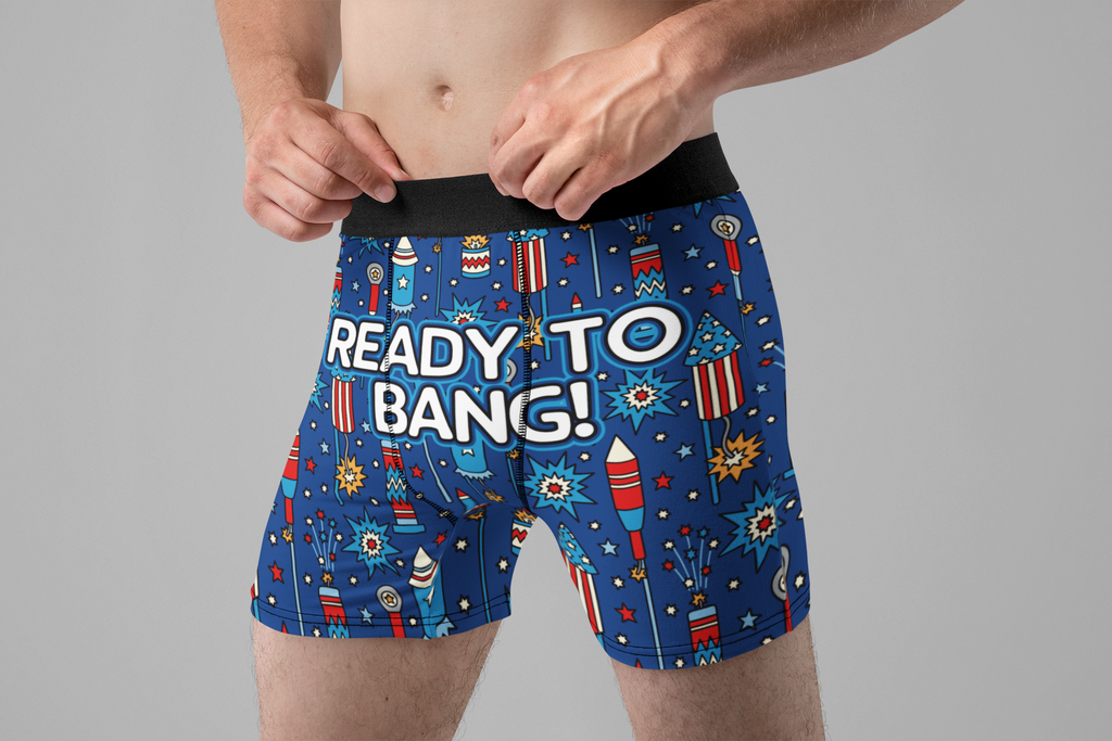 Ready to Bang Funny Men’s Boxer Briefs – Fireworks Underwear