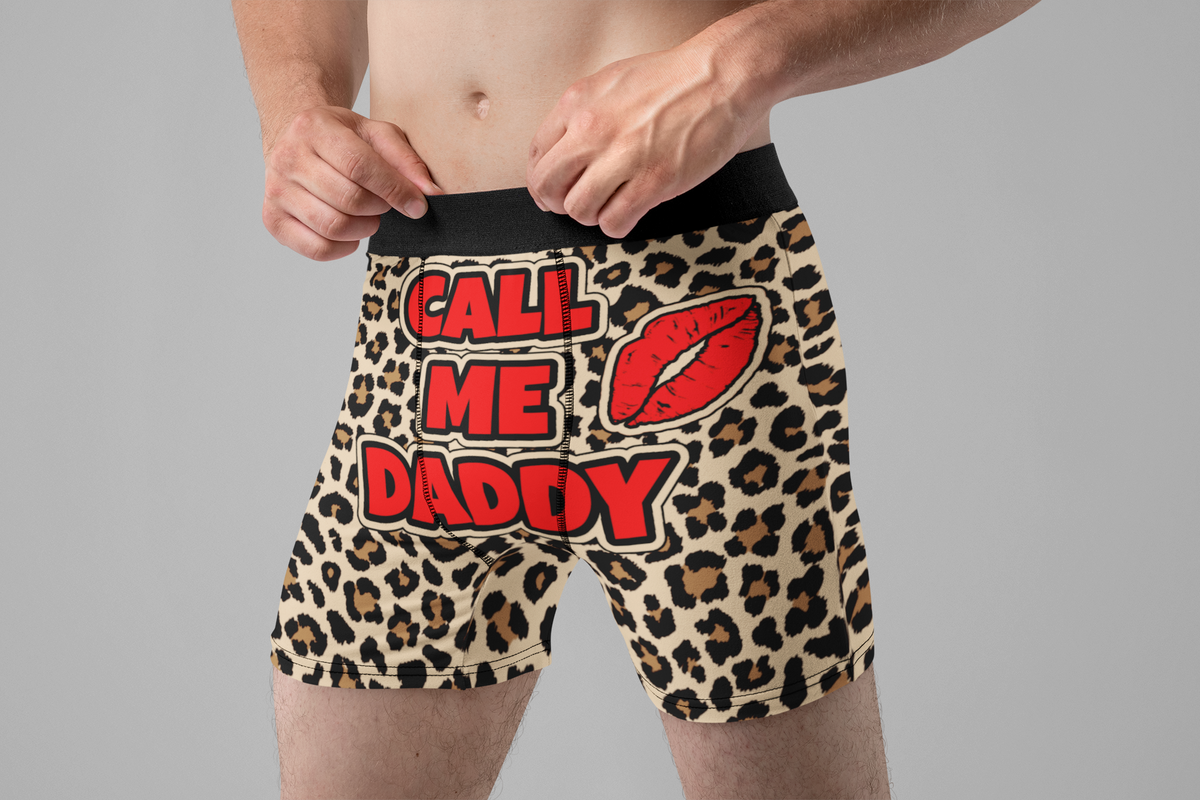 Call Me Daddy Funny Men’s Boxer Briefs – Leopard Print Underwear