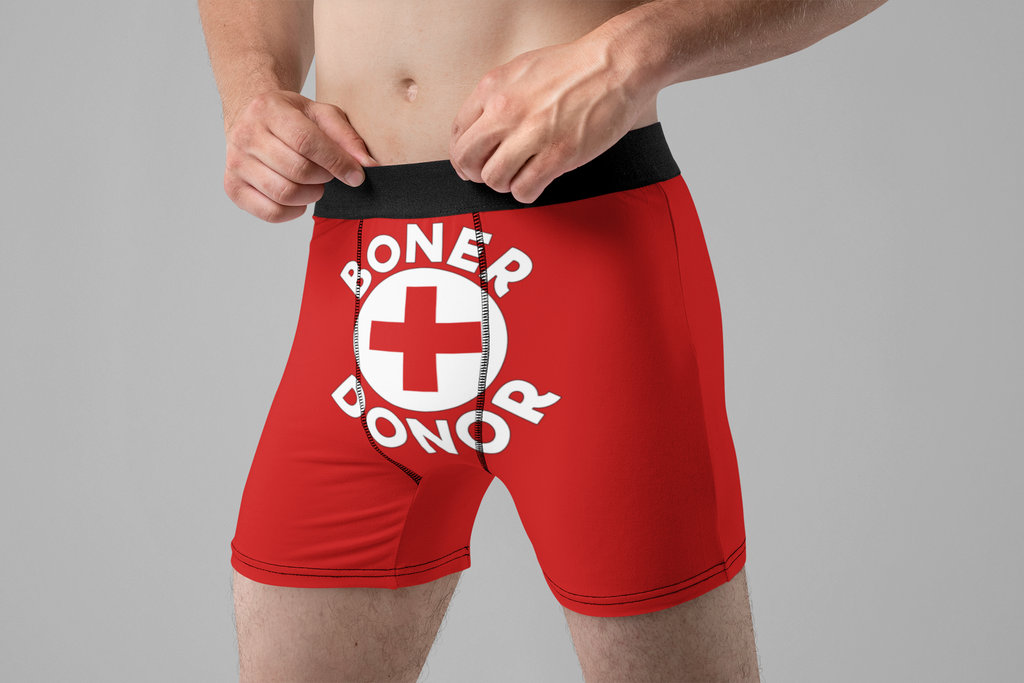 Boner Donor Funny Men’s Boxer Briefs – Medical Parody Underwear