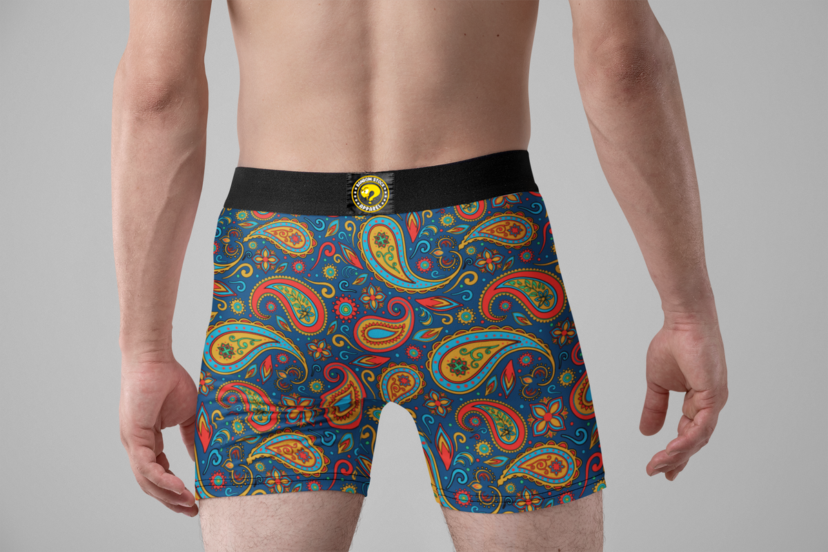 Live Laugh Fuck Funny Men’s Boxer Briefs – Adult Humor Paisley Novelty Underwear