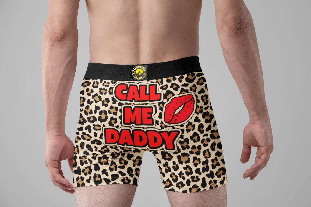 Call Me Daddy Funny Men’s Boxer Briefs – Leopard Print Underwear