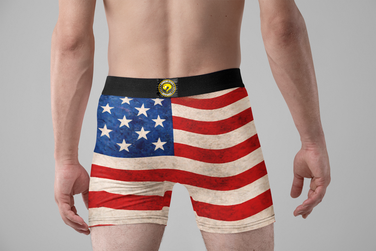 100% American Made Beef Funny Men’s Boxer Briefs – Patriotic Underwear