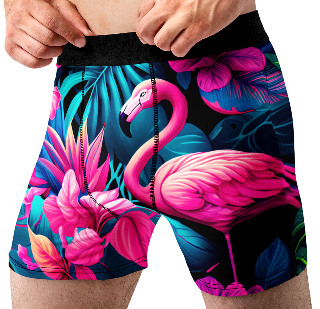 Flamingo Men’s Boxer Briefs – Tropical Pink Bird Underwear