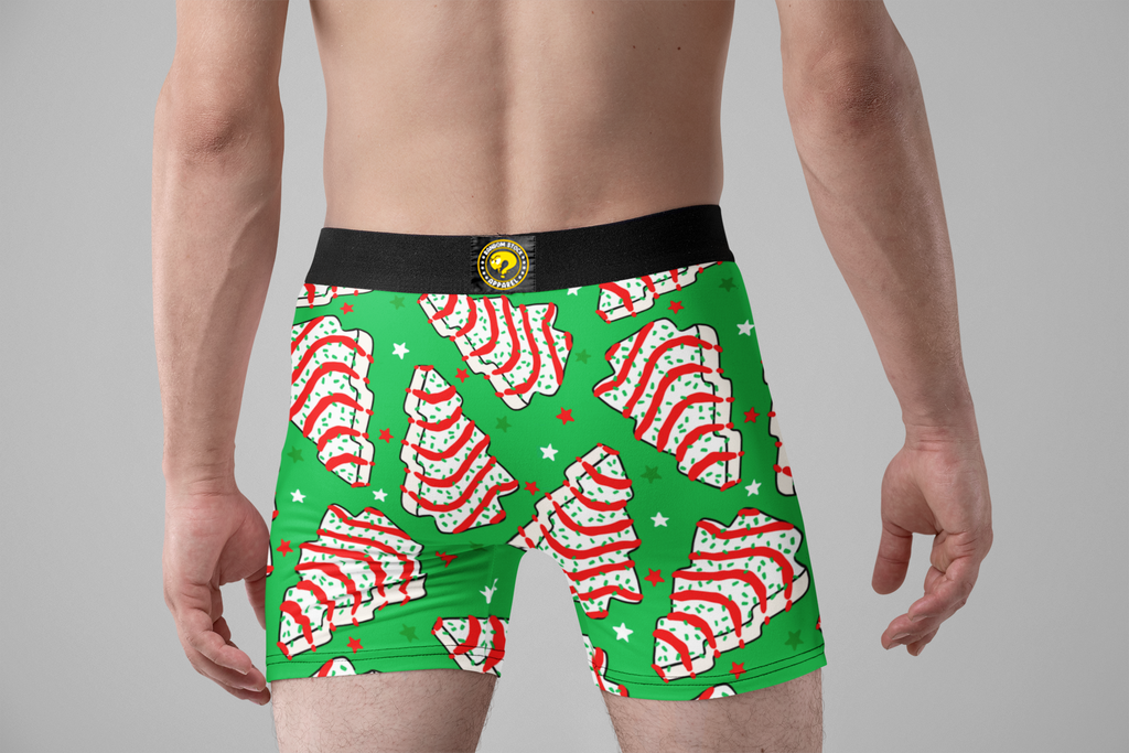 Christmas Tree Cakes Men’s Boxer Briefs – Funny Holiday Snack Underwear