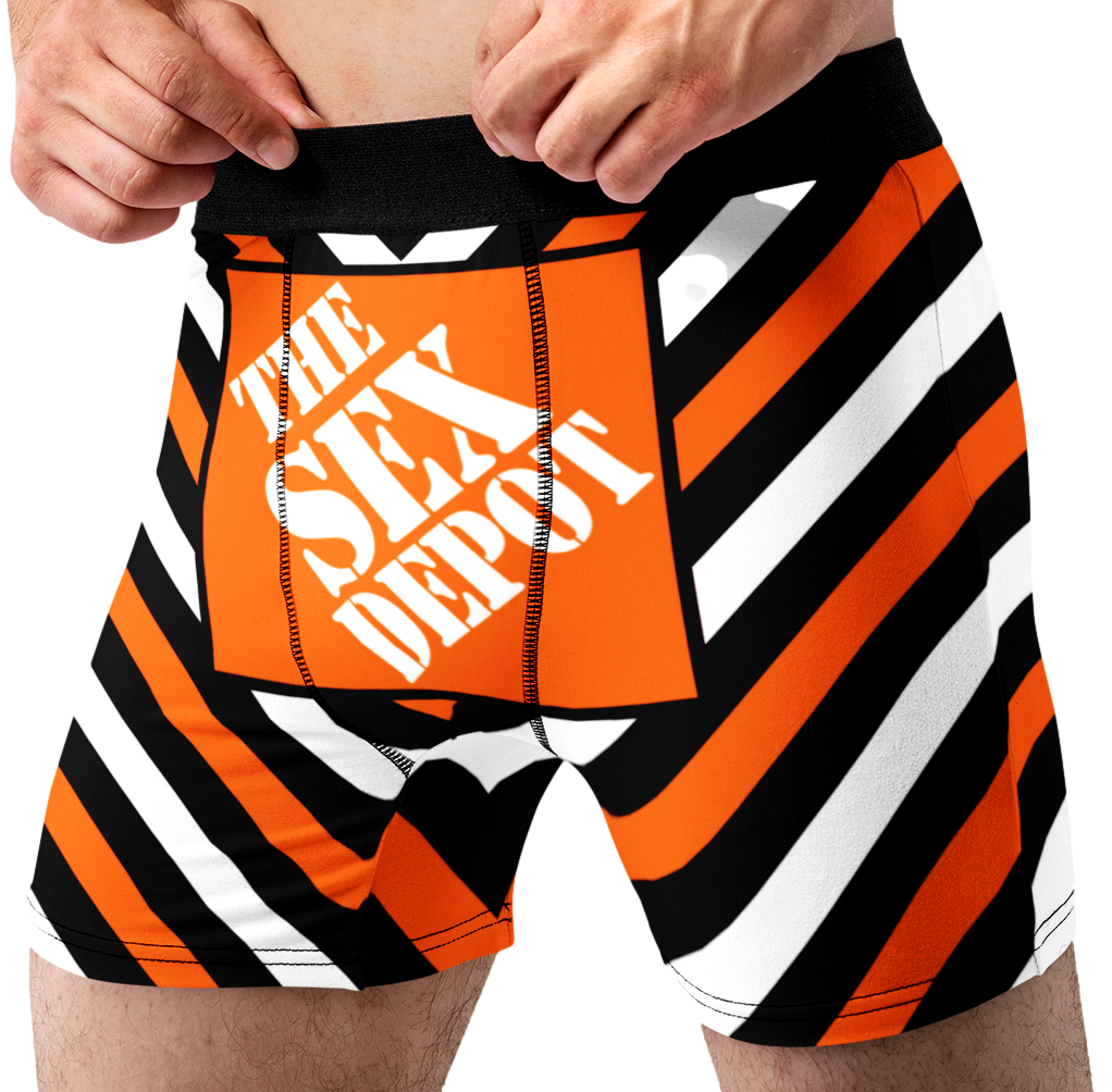 The Sex Depot Funny Men’s Boxer Briefs – Hardware Store Parody Underwear