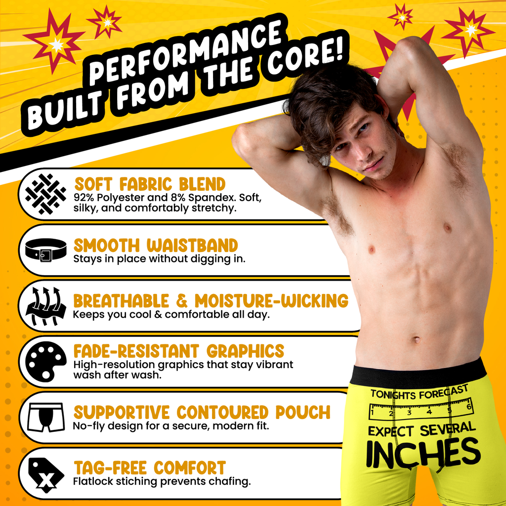 Expect Several Inches Funny Men’s Boxer Briefs – Tonight’s Forecast Novelty Underwear