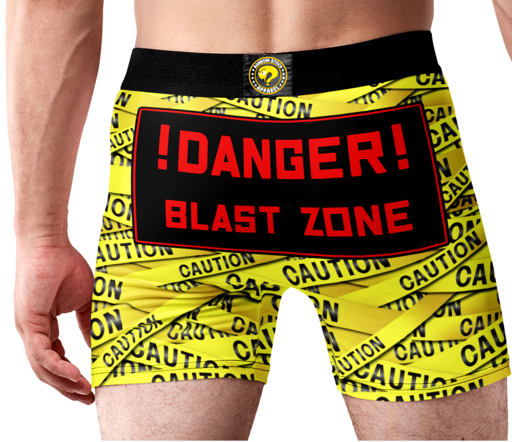 Blast Zone Funny Men’s Boxer Briefs – Caution Tape Underwear