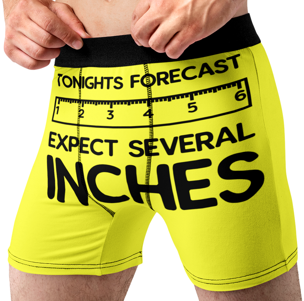 Expect Several Inches Funny Men’s Boxer Briefs – Tonight’s Forecast Novelty Underwear