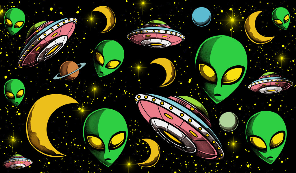 Alien UFO Men’s Boxer Briefs – Funny Outer Space Underwear